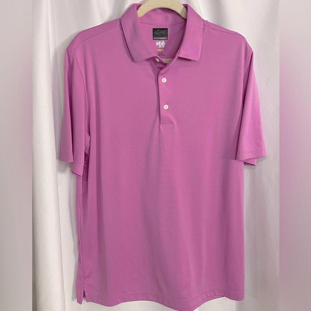 Greg Norman Pink Classic Fit Performance Polo Shirt Men’s Sz L